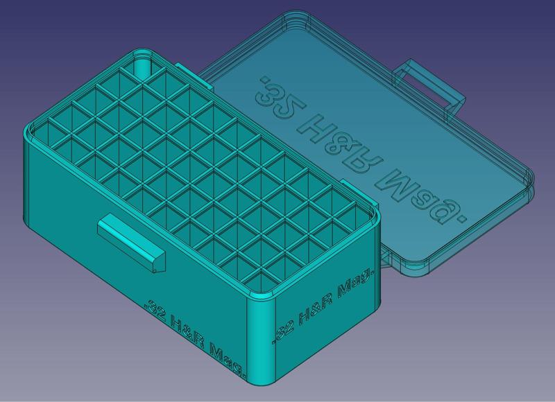 .32 H&R Magnum, Head Up, Snug Snap Latch Modular Ammo Box