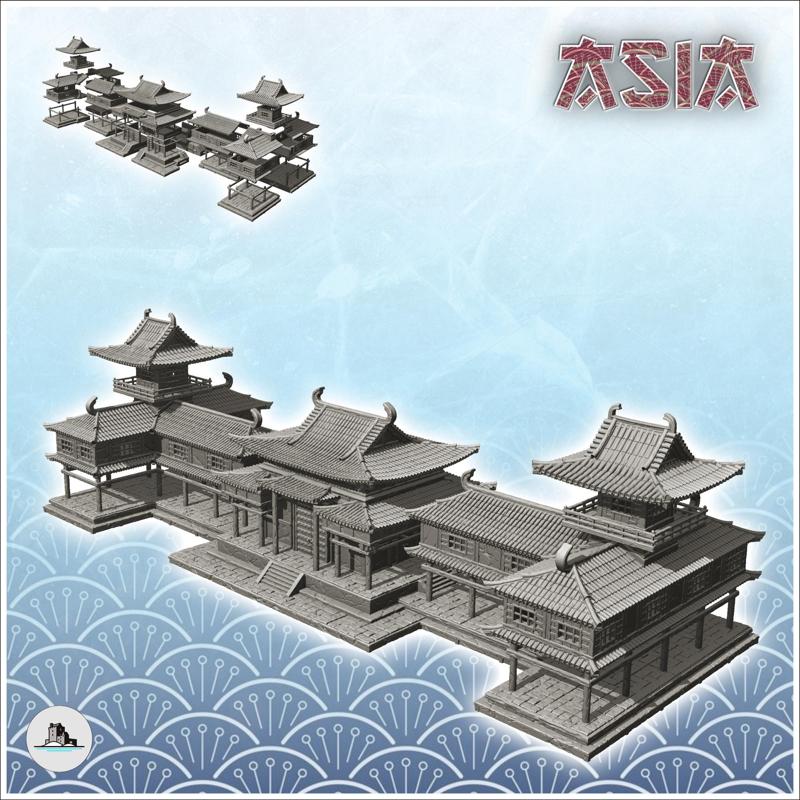 Large Asian palace with two wings (29) - Asia Terrain Clash of Katanas Tabletop RPG terrain China Korea