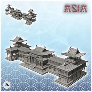 Large Asian palace with two wings (29) - Asia Terrain Clash of Katanas Tabletop RPG terrain China Korea