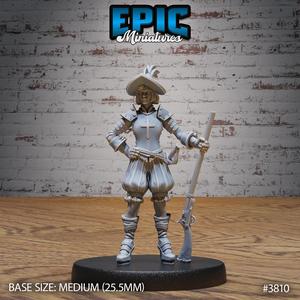 Young Conquistador Female ‧ DnD Miniature ‧ Tabletop Miniatures ‧ Gaming Monster ‧ 3D Model ‧ RPG ‧ DnDminis ‧ STL FILE