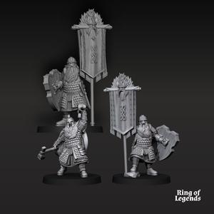 Kingdom Champion Dwarf and Bannermen | Kalak Dwarves | Fantasy | Ring of legends