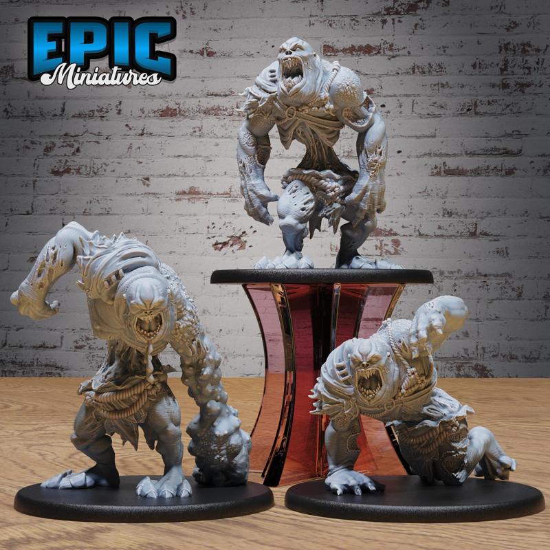 Big Flesh Ghoul Set ‧ DnD Miniature ‧ Tabletop Miniatures ‧ Gaming Monster ‧ 3D Model ‧ RPG ‧ DnDminis ‧ STL FILE