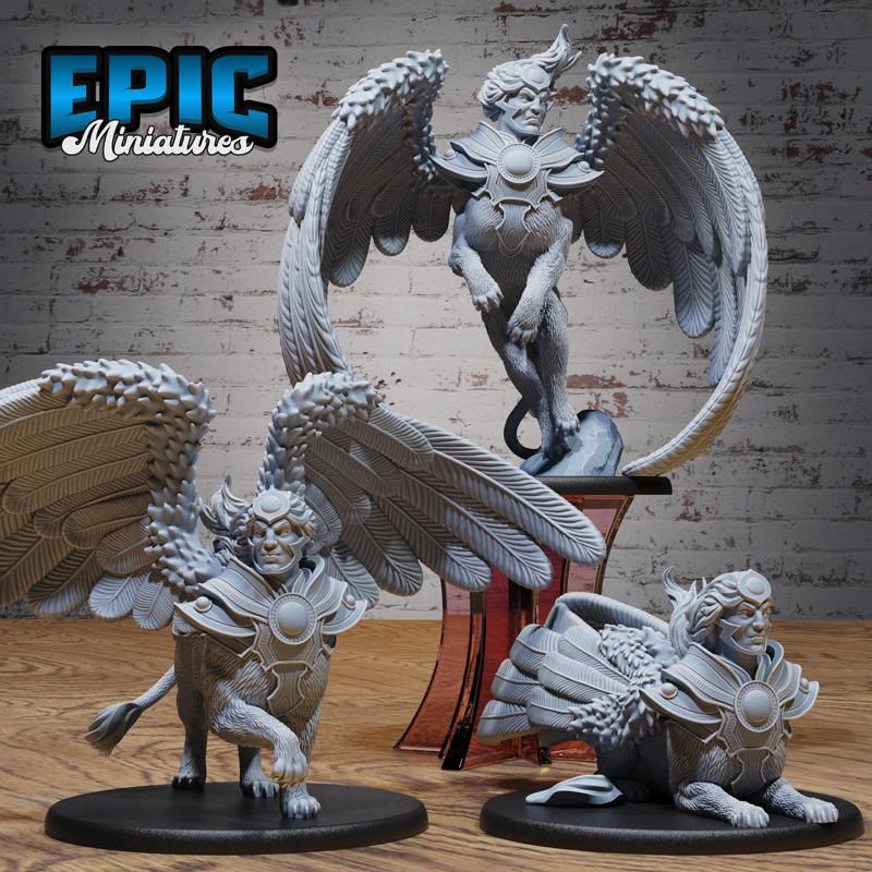 Sphinx Prime Set ‧ DnD Miniature ‧ Tabletop Miniatures ‧ Gaming Monster ‧ 3D Model ‧ RPG ‧ DnDminis ‧ STL FILE