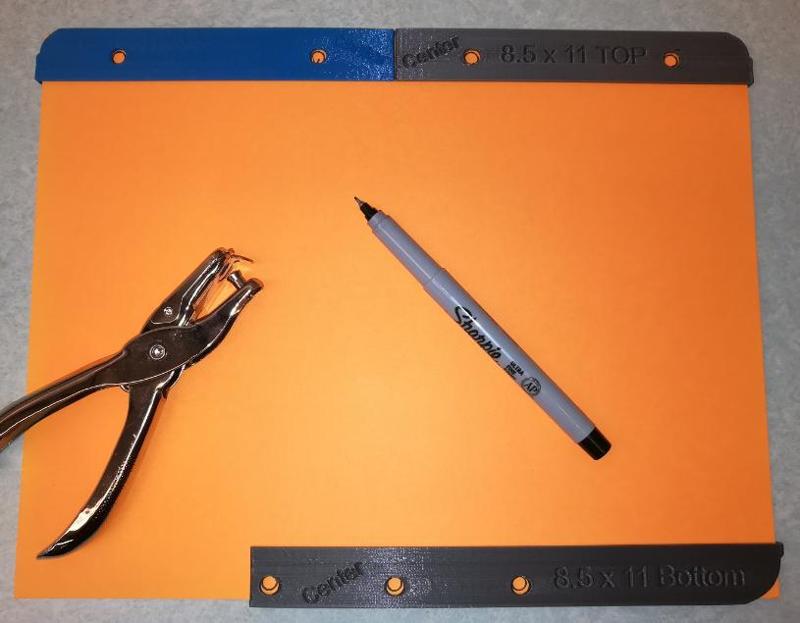 Face Shield Hole Punch Guides for Letter Size Clear Sheets (8.5 in x 11 in. )