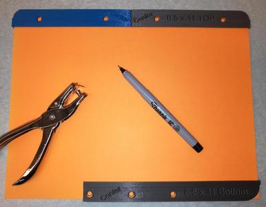 Face Shield Hole Punch Guides for Letter Size Clear Sheets (8.5 in x 11 in. )