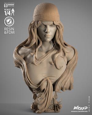 WICKED MARVEL ELECTRA PORTRAIT BUST: TESTED AND READY FOR 3D PRINTING