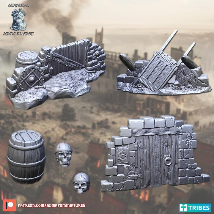 Broken Medieval Walls & Decos (pre-supported)