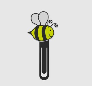 BookMark Bee Baby Kawaii Black White Multicolor