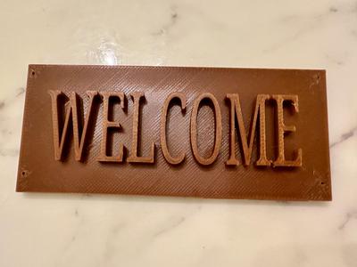 Welcome Sign for a basket with hanging holes