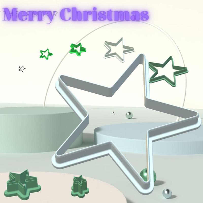 CHRISTMAS STAR СOOKIE СUTTER FROM MINI TO LARGE. FIVE-POINTED STAR
