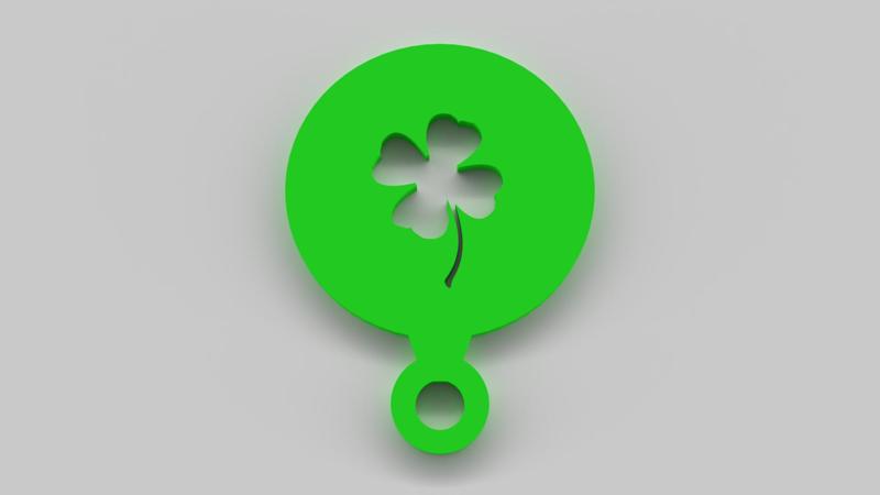 Four Leaf Clover Coffee Stencil