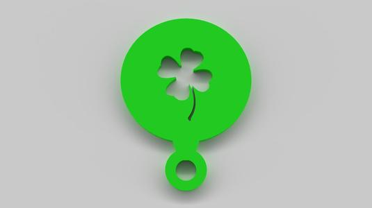 Four Leaf Clover Coffee Stencil