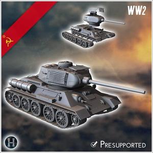 T-34-85 M1945 with bedspring up-armour - Soviet army WW2 Second