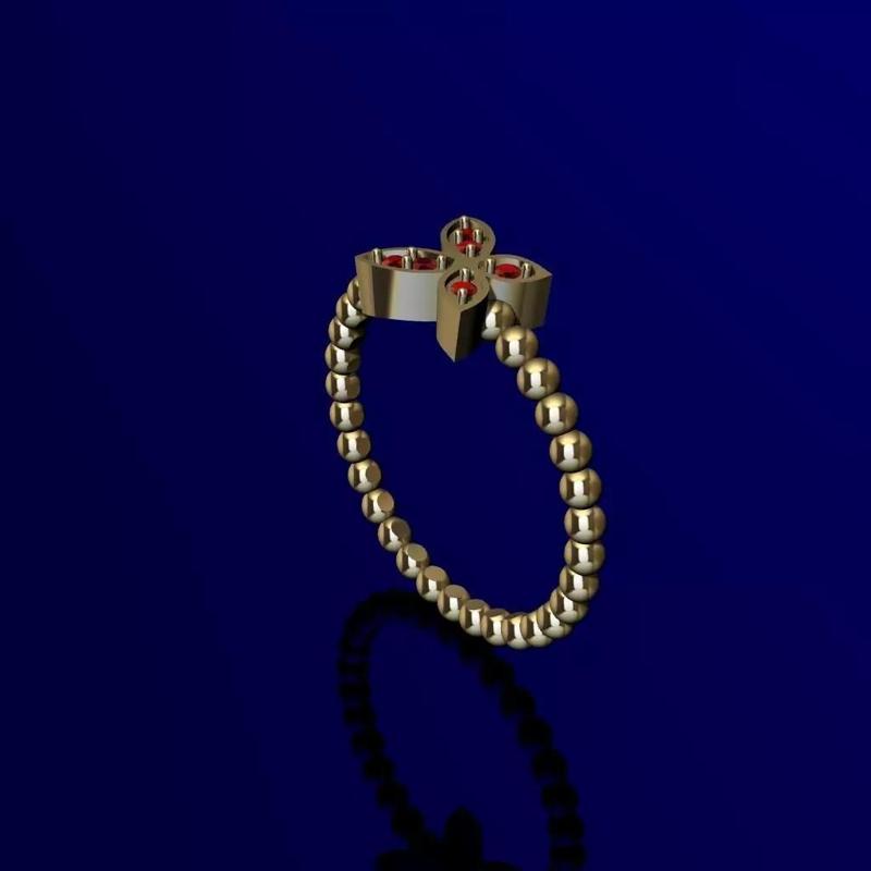 ANILLO DE BOLITAS CON MARIPOSA