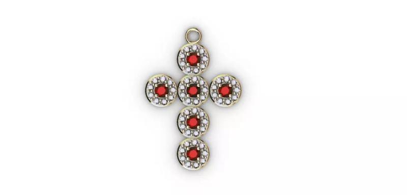 dijes- Colgante cruz  con piedras  mas  cuello de regalo -v-