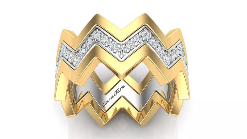 Zig Zag Eternity Stack Diamond Band