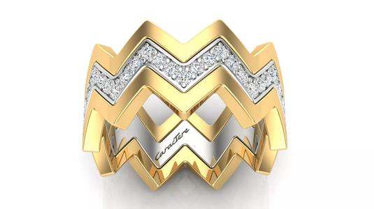 Zig Zag Eternity Stack Diamond Band