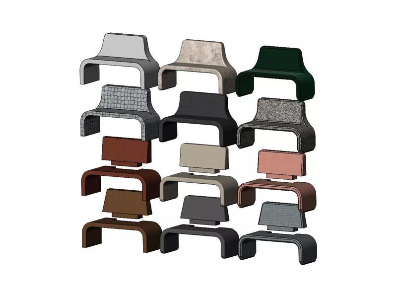 Miniature concrete park benches prop