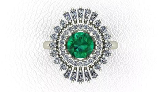 Round Emerald Engagement Ring 3d model 3d print model