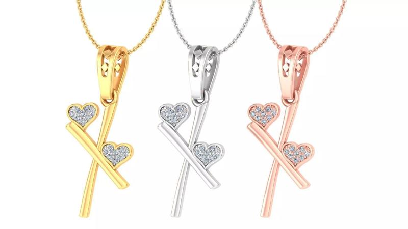 Alphabet - X Diamond Charms Pendant 3dm stl render Detail