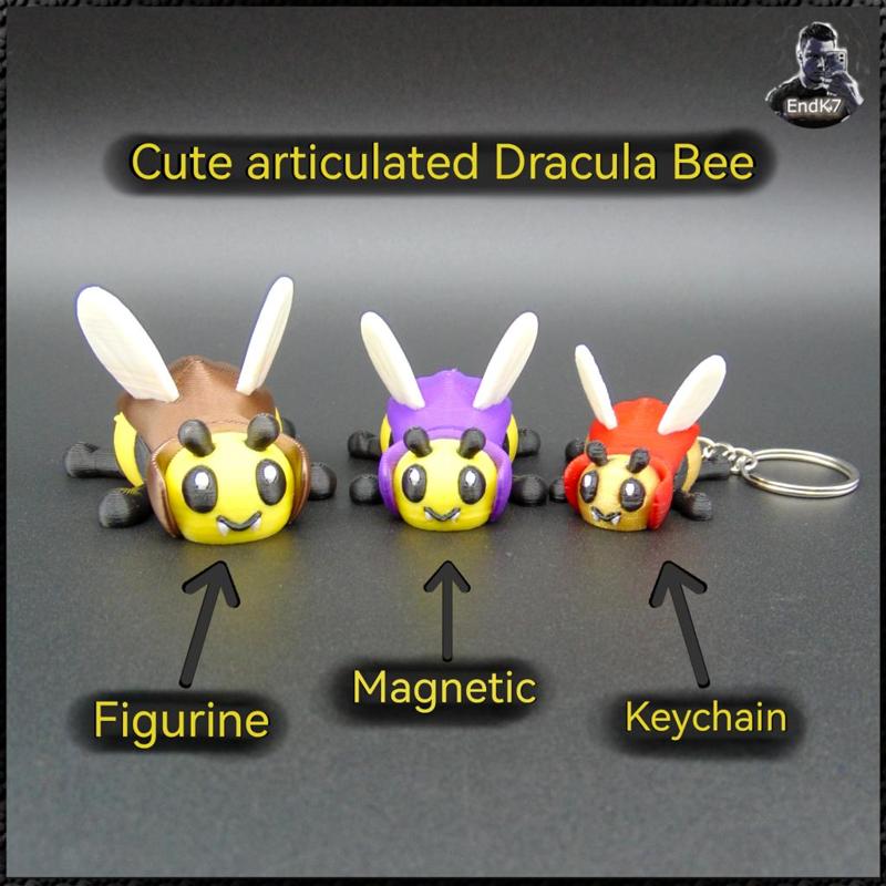 Cute articulated Dracula Bee - Magnetic - Keychain
