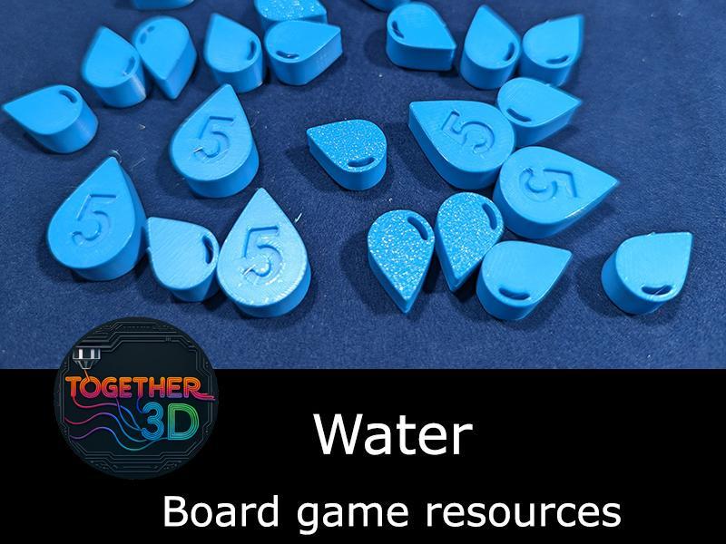 Water - board game resource token