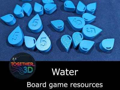 Water - board game resource token