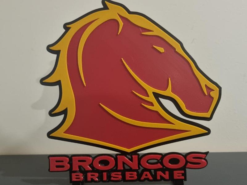 Brisbane Broncos logo with stand