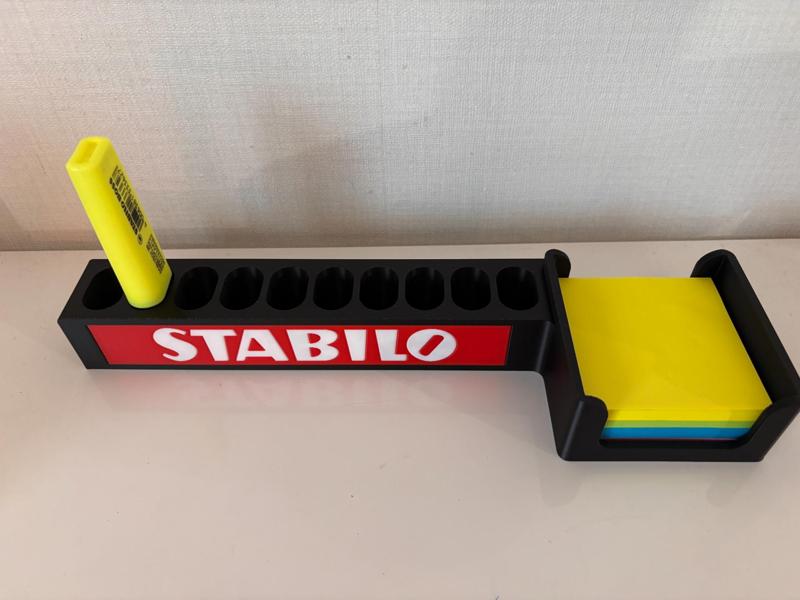 holder for 10 Stabilo pens and Post-it notes