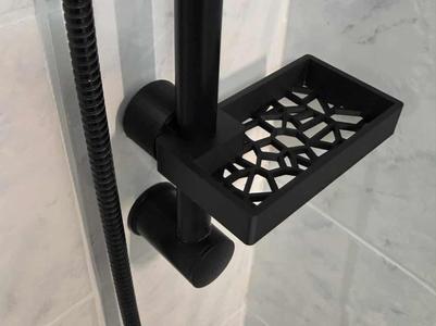 Bathroom shower rod shelf
