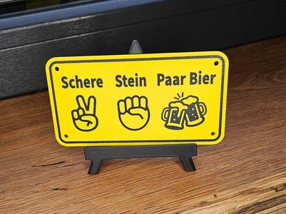Funny Sign Scissors Rock Pair of Beers