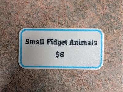 Small Fidget Animals Sign