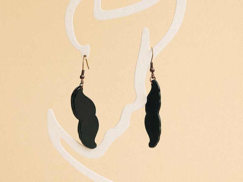 Moustache earring