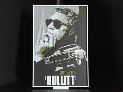Bullitt (1968) Hueforge Movie Poster