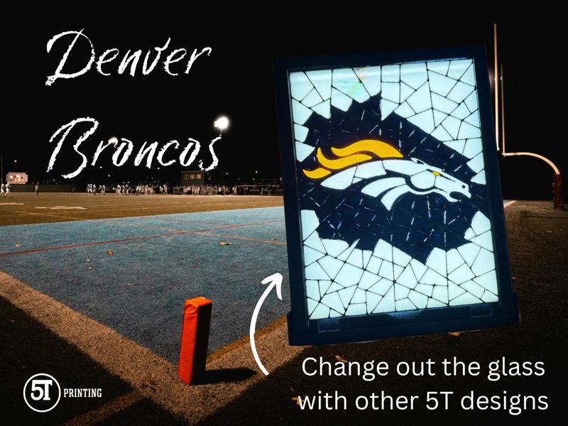 Denver Broncos Stained Glass Light Box