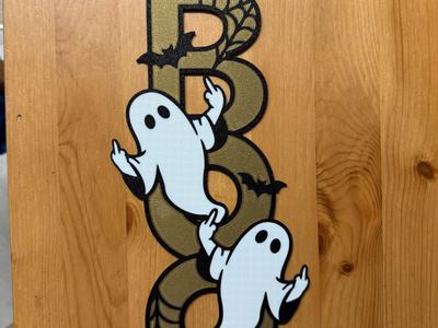 Funny Boo Halloween Wall Art
