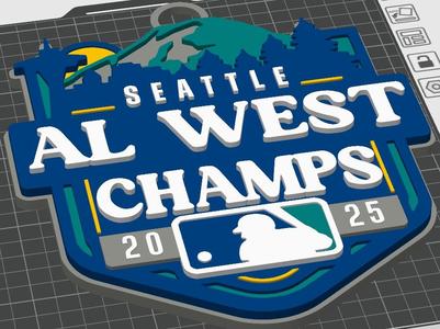 Seattle Mariners 2025 AL West Champs Oversize Logo