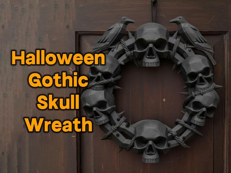 Halloween Gothic Skull Wreath – Dark decor
