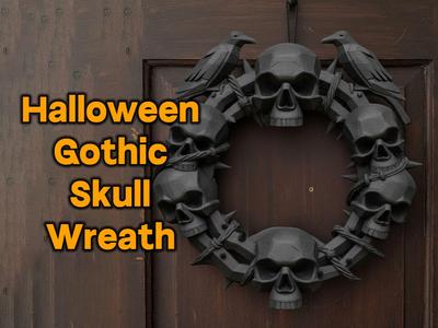 Halloween Gothic Skull Wreath – Dark decor