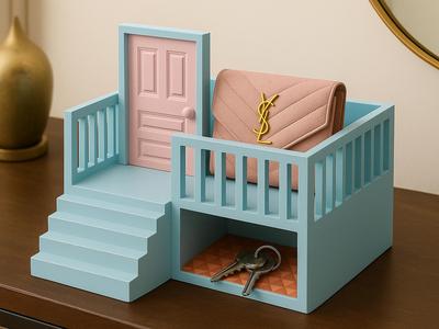 Mini House Porch Entryway Organizer Catchall Bowl