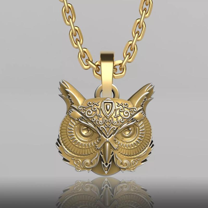 OWL HEAD PENDANT M01