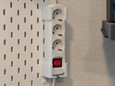 Vertical Power Strip Holder IKEA Skadis