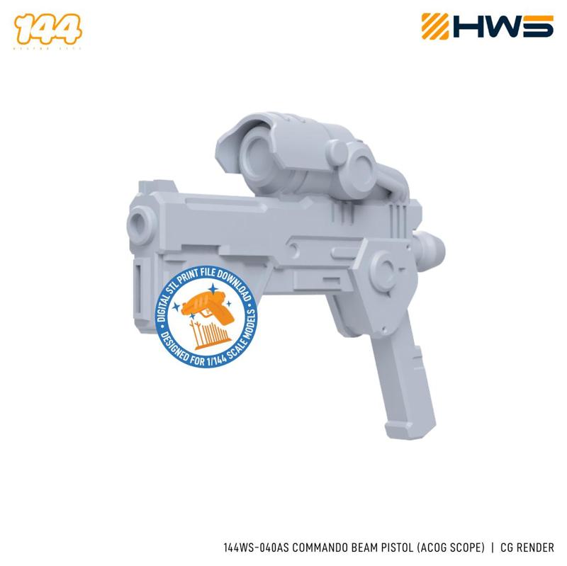 144WS-040AS Commando Beam Pistol (ACOG Scope). Custom Option Parts for High Grade Model Kits.