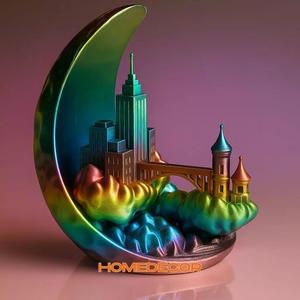 Moon City no 3d Stamp