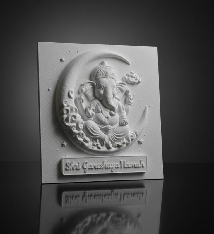 Ganesh Ji Wall Art 3D STL File – Lord Ganesha Hindu God Idol | Spiritual Wall Hanging, Temple & Home Décor