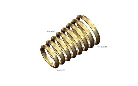 3mm wide chamfered sides comfort fit rounded wedding band 3D print model