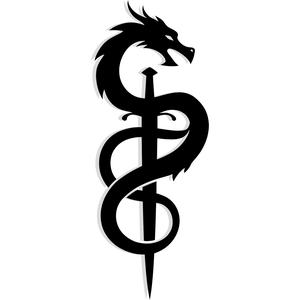 wyrm wrapped around a sword 1 - 2D/3D Wall Art STL+SVG For CNC Router, Plasma, Waterjet, Laser & 3D Printer