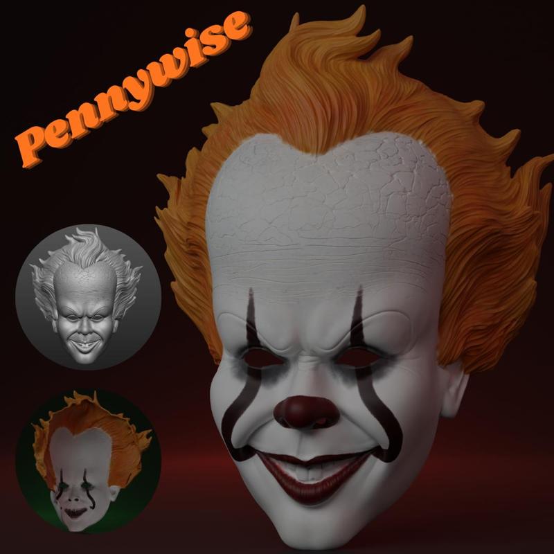 pennywise Mask - Halloween Mask - Cosplay Face Mask
