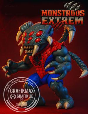 ACTION FIGURE EXTREME MONSTERS SHARK SPIDER-MAN MUTAN T-REX