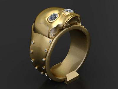 Diamond Skull Ring